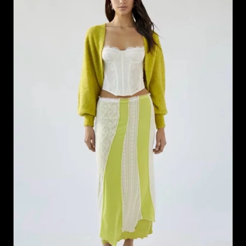 Urban Outfitters Beatrix Spliced Maxi Skirt Lace Boho Fairycore‎ Y2K Coquette